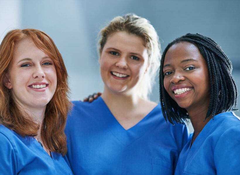 Portrait of a team of confident young surgeons working in a hospital